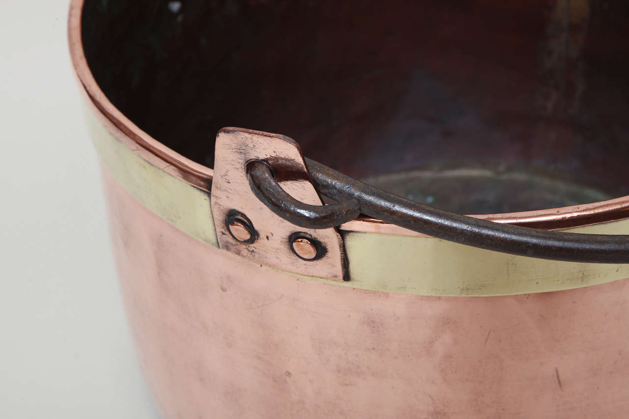 19th Century Brass Banded Copper Bucket 3
