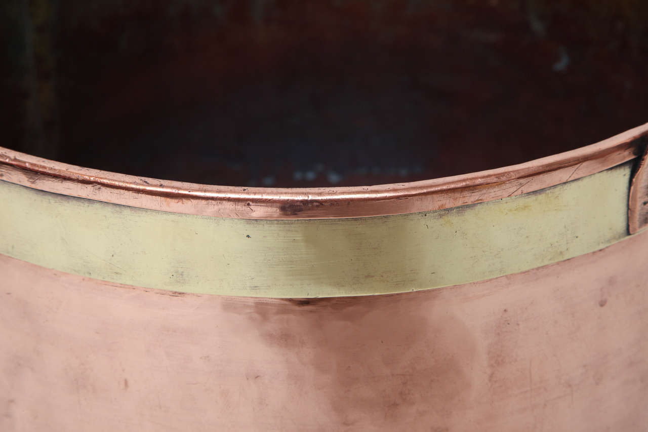 19th Century Brass Banded Copper Bucket 5