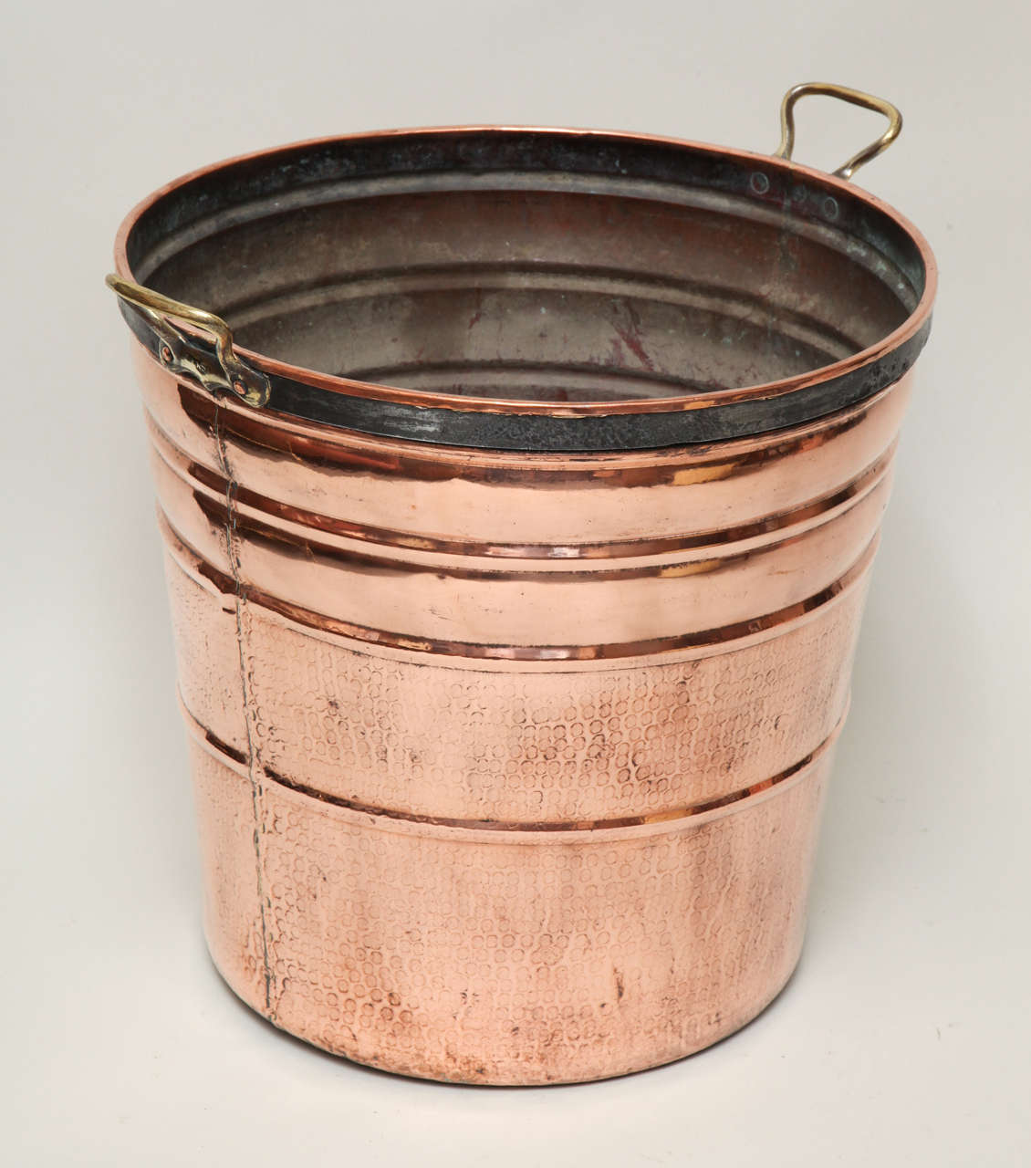 Tall Brass Handled Copper Bucket at 1stDibs