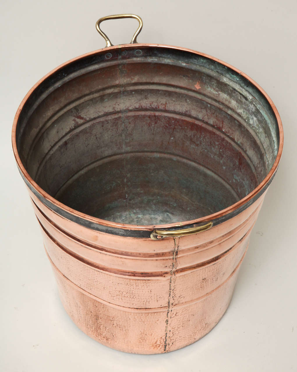 Tall Brass Handled Copper Bucket at 1stDibs
