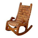 1970's California Craft Made Ergonomic Rocking Chair