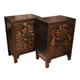 A   Pair of 19th Century Chinese Lacquered Cabinets
