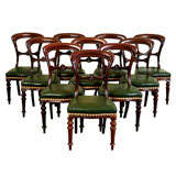 Set of 10 English Dining Chairs