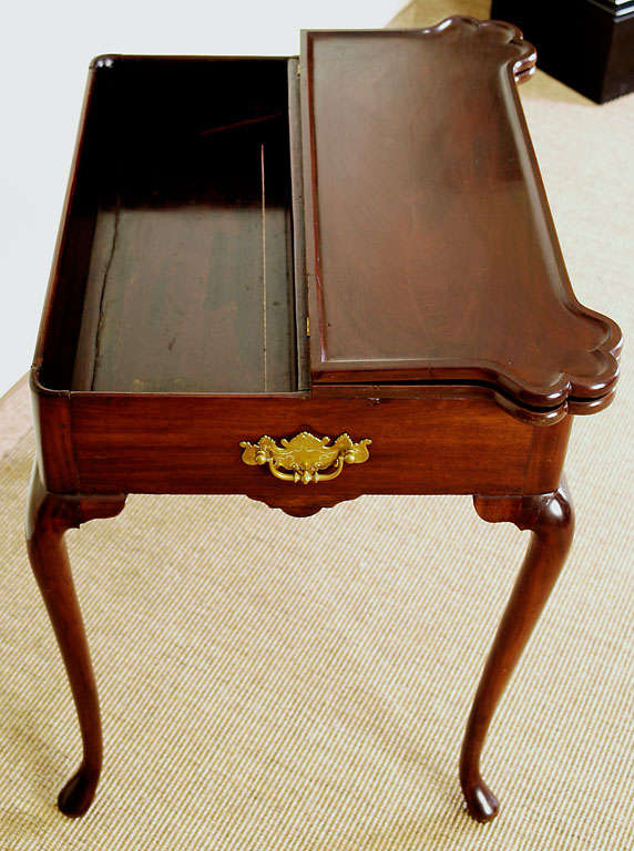 Mahogany English Tea Table/Side Table Queen Ann Foot For Sale