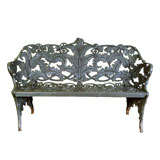 Antique American "Fern and Blackberry" Garden Bench