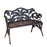 Antique Small cast iron fern bench