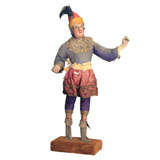 Carved and Painted Figure dressed in silks