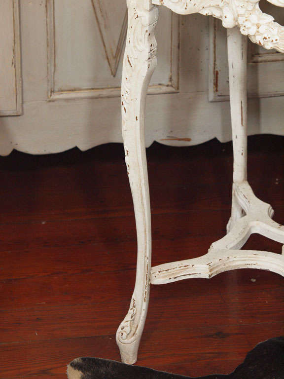 19th Century Italian Ivory Painted and Carved Side or End Table 2