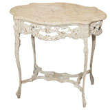 19th Century Italian Ivory Painted and Carved Side or End Table