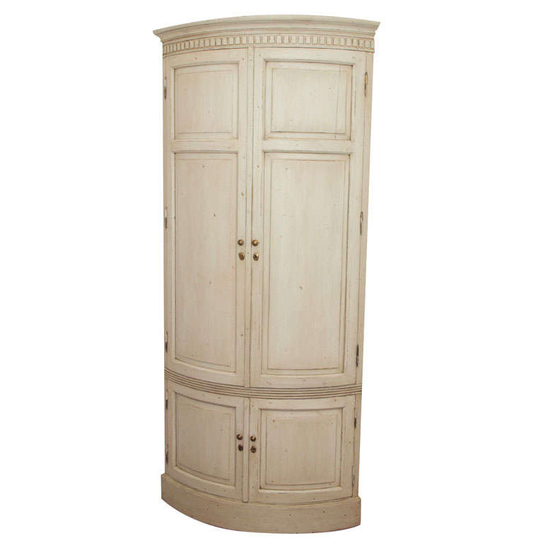 Swedish Style Painted Corner Cabinet