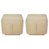 Pair of Bone Veneer Nightstands by Karl Springer