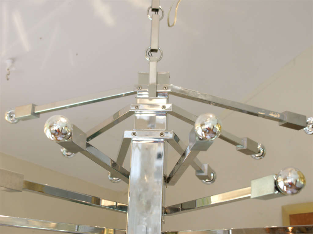 Mid-Century Modern Multi Armed Chromed Chandelier by Sciolari For Sale