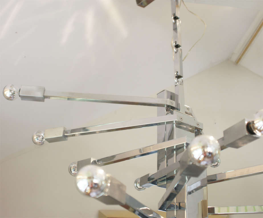 Cromo Lampadario cromato a più bracci di Sciolari in vendita