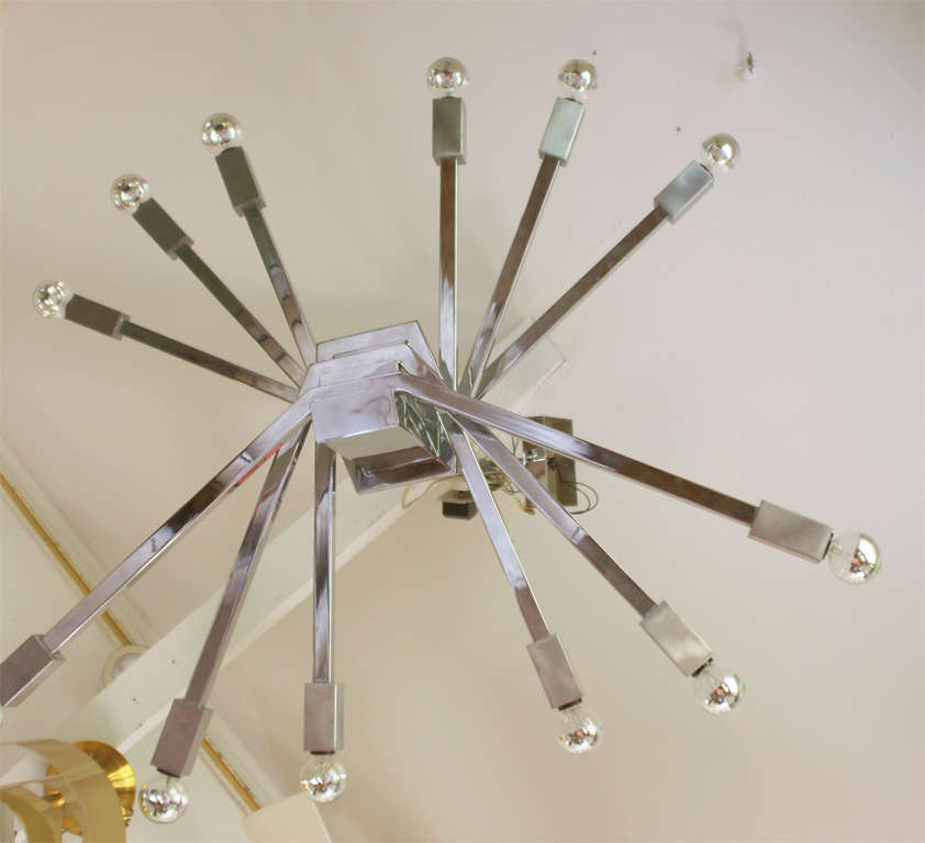 Multi Armed Chromed Chandelier by Sciolari For Sale 3