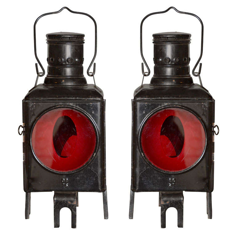 Pair of French Railroad Lanterns to Port