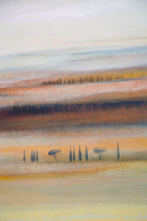 Modern Abstract Landscape Oil on Canvas Tryptique 2