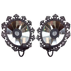 A Unique Pair of French Reflecting Wall Sconces