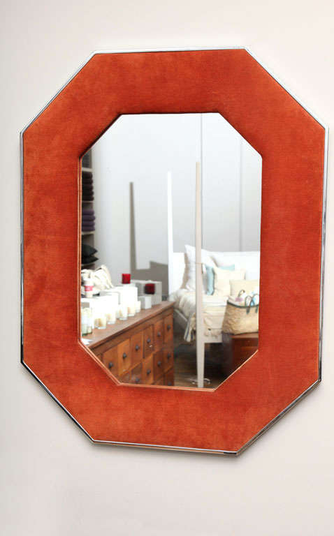 Suede and Chrome Mirror