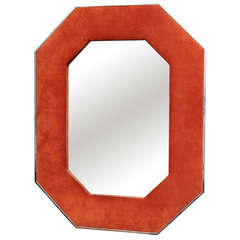 Suede and Chrome Mirror