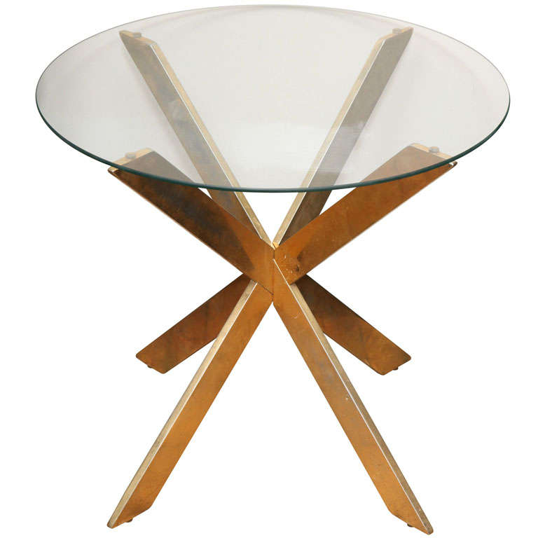 Bronze and Glass Side Table at 1stdibs