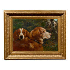 Painting of Dogs in Landscape