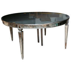 French Louis XIV Style Mirrored Dining Table by Jansen