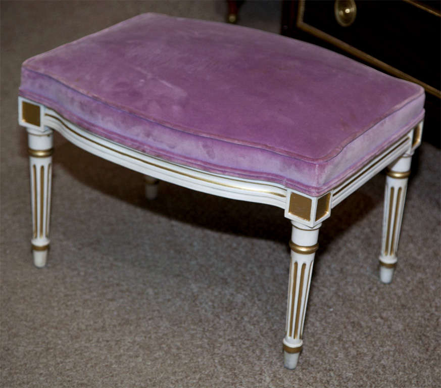 Pair of French Louis XVI Style Painted Foot Stools 1