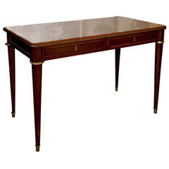 French Louis XVI Style Mahogany Writing Table Desk by Jansen