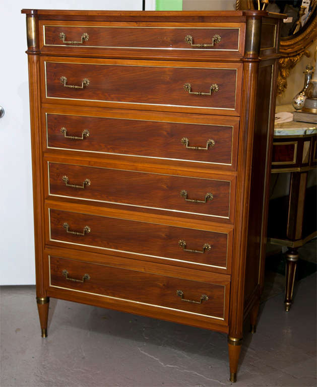 Mahogany Directoire Style High Chest