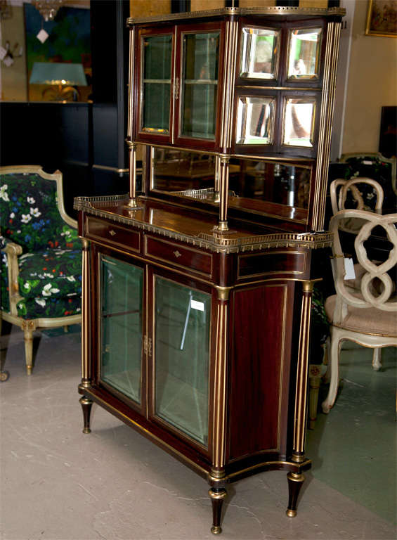 French Louis XIV Style Mahogany Server Cabinet Buffet Cupboard by Maison Jansen  In Good Condition In Stamford, CT