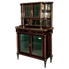 French Louis XIV Style Mahogany Server Cabinet Buffet Cupboard by Maison Jansen 