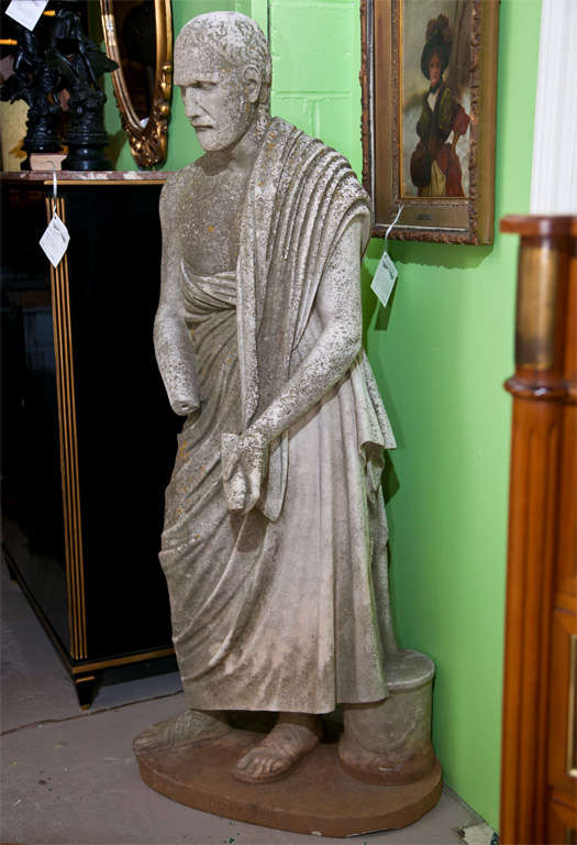 Early 19th Century Marble Statue of a Roman Statesman 4