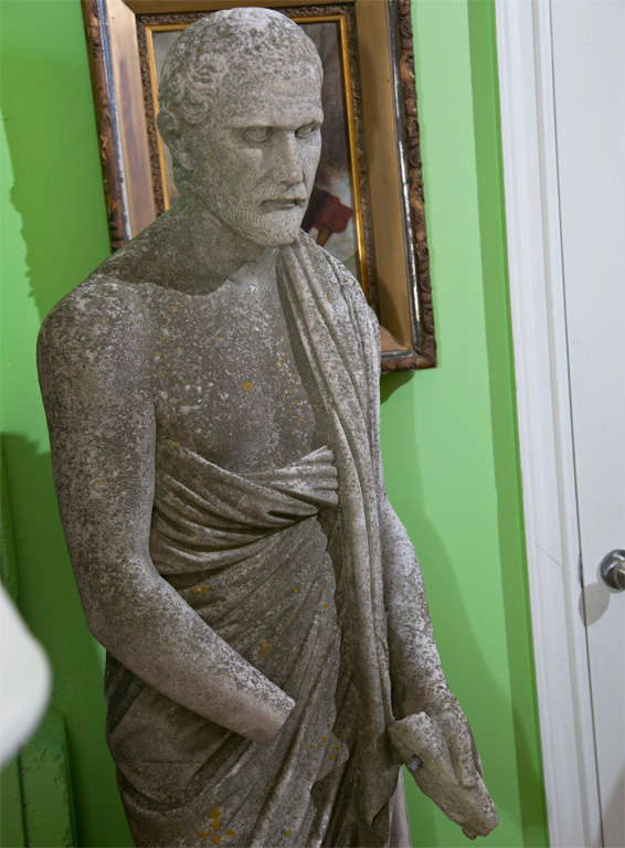 Early 19th Century Marble Statue of a Roman Statesman 5