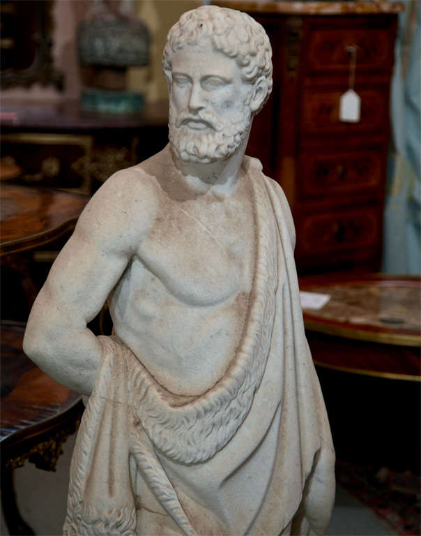 Italian 19th Century Marble Statue of Hercules
