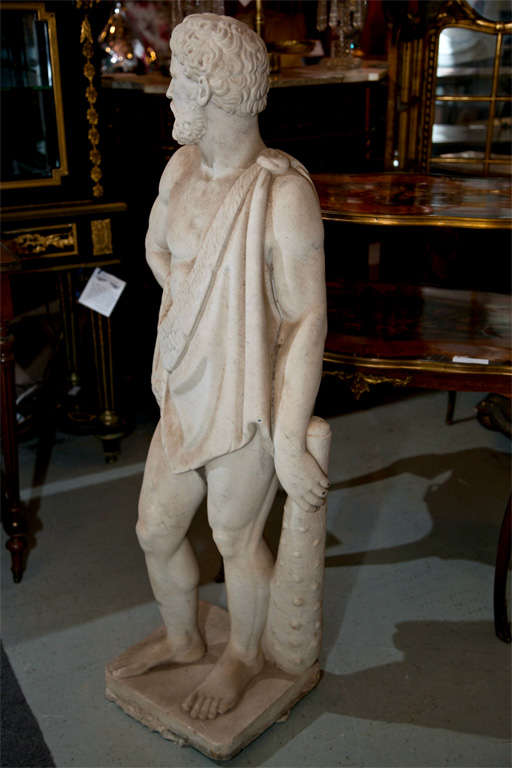19th Century Marble Statue of Hercules 2