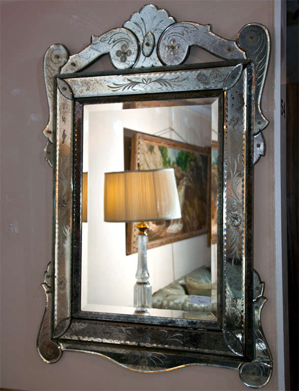 Glass Wall Mirror at 1stdibs