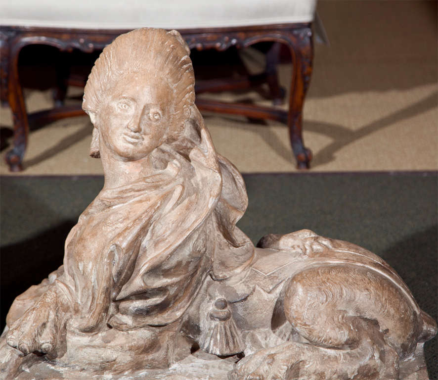 French Pair of Terra Cotta Sphinxes