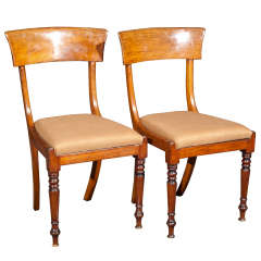 A Pair Of Walnut Side Chairs