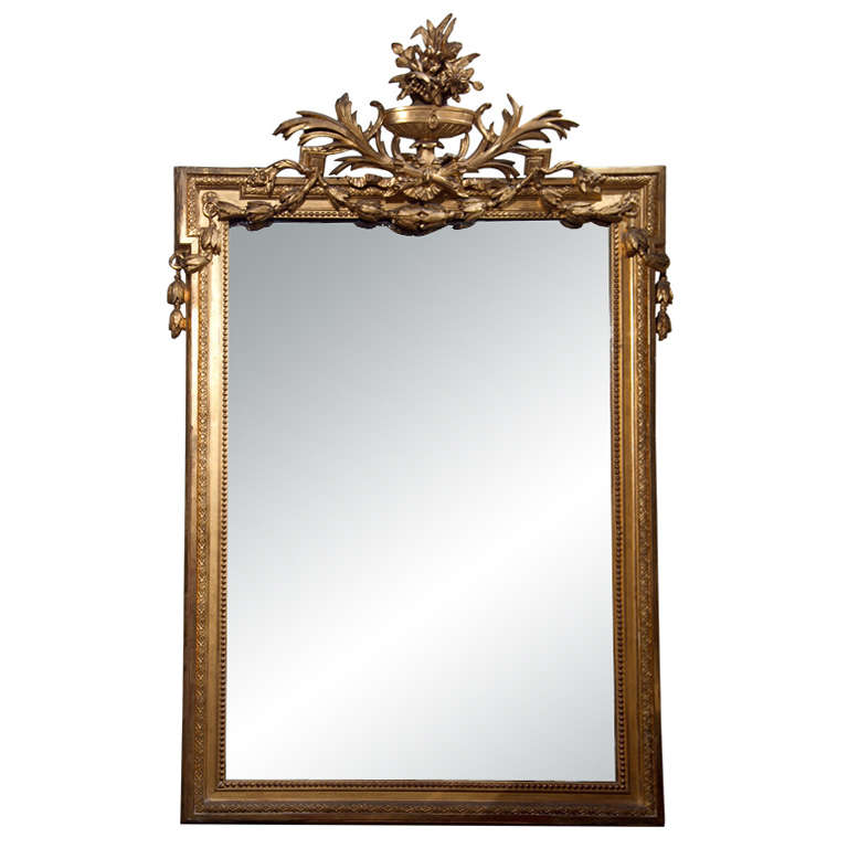 French Carved Gilt Wood Mirror