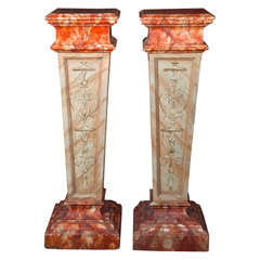 Pair of Faux Marble Pedestals 1