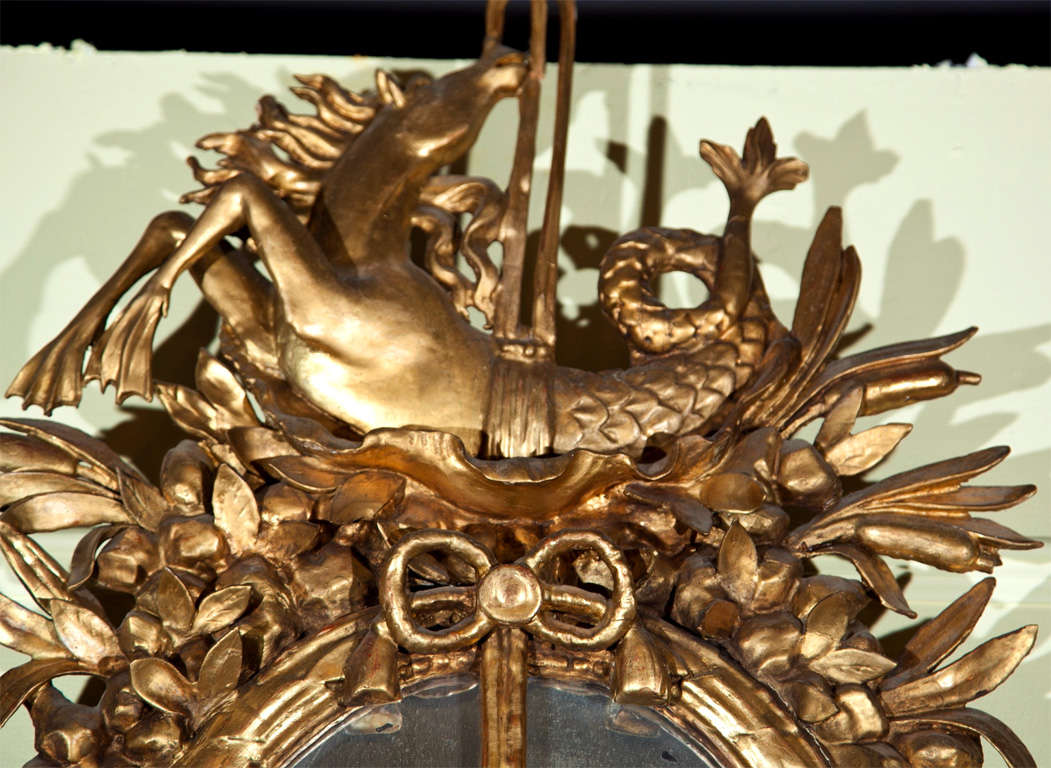 18th Century Italian Carved Giltwood Mirror For Sale 2