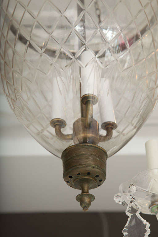 Antique Bell Jar with Diamond Etchings For Sale at 1stDibs