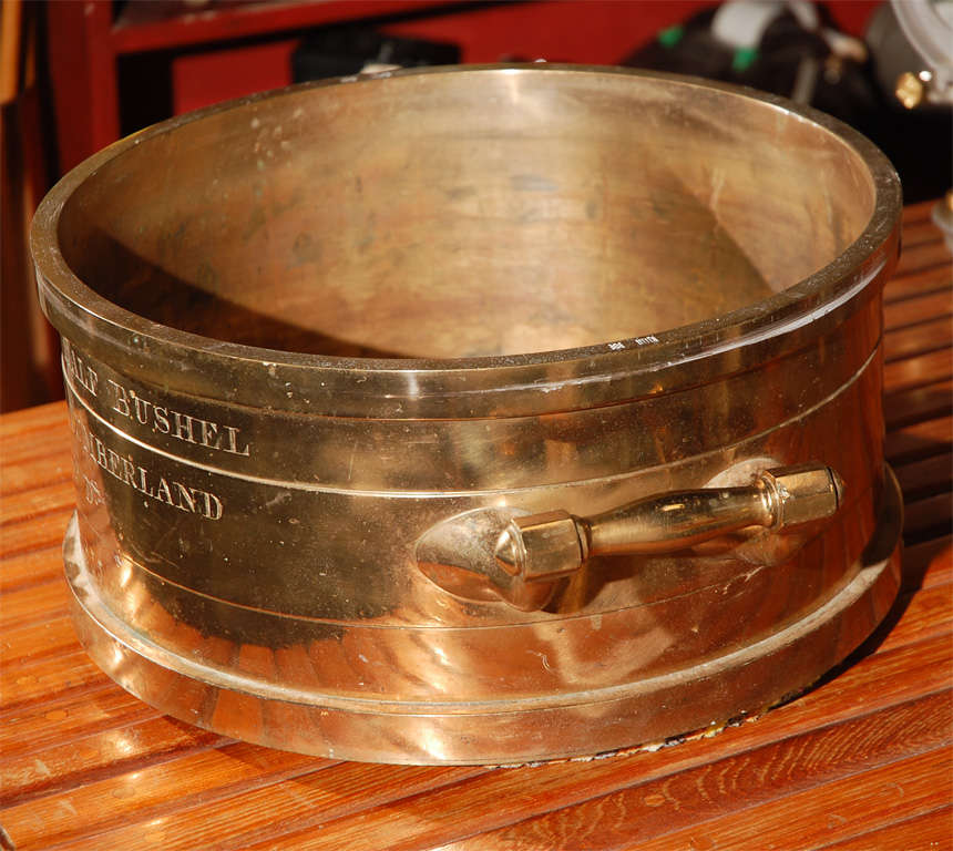 English 1855 Imperial Half Bushel Brass Measure