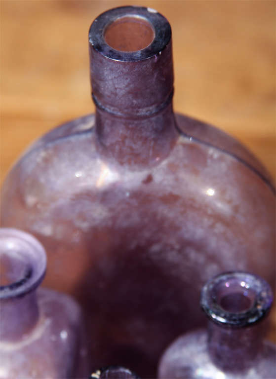 19th Century group of 5 purple bottles