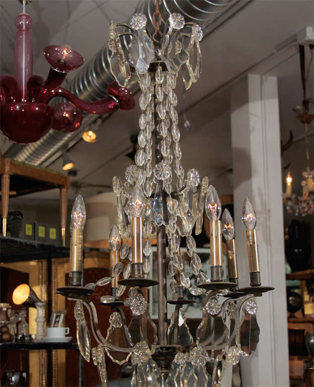 Lovely crystal or glass chandelier.