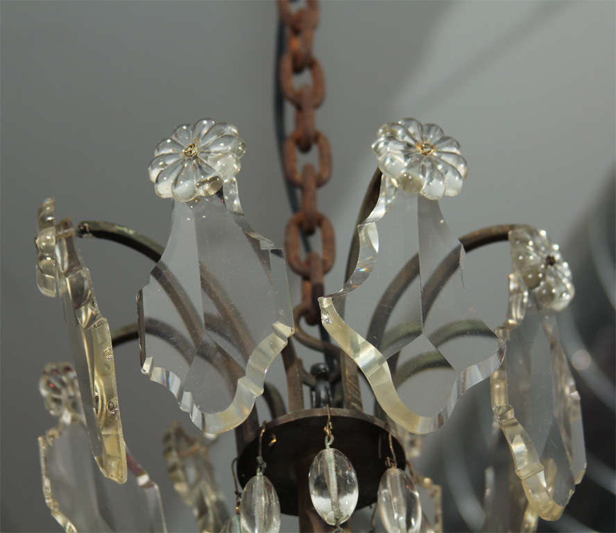 Handsome Glass Bead and Crystal Chandelier For Sale 1