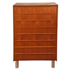 Danish Teak Eight Drawer Dresser