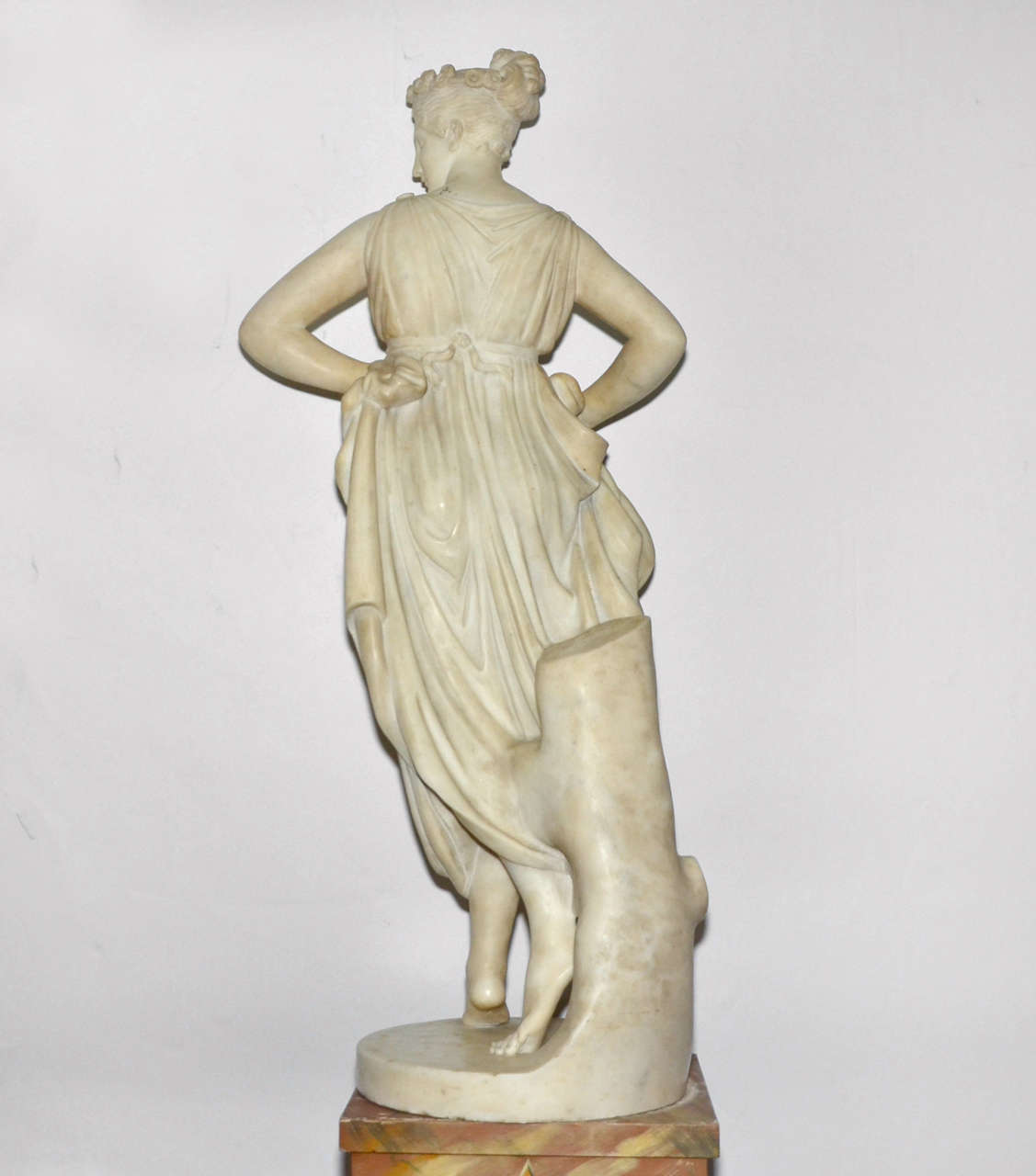 Italian 1820s Carrara Marble Statue of a Draped Woman For Sale