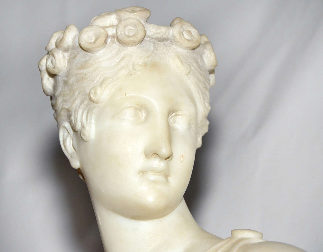 1820s Carrara Marble Statue of a Draped Woman For Sale 2