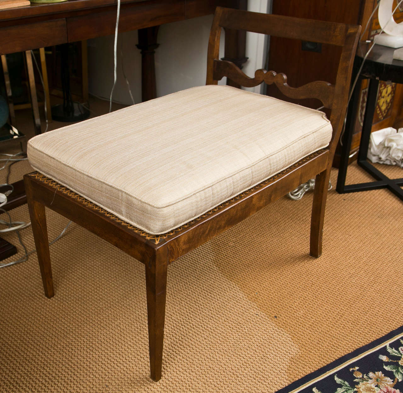 Early 20th Century English Mahogonay Window Seat 2